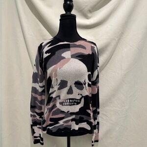 Skull Cashmere Camouflage - Black, Pink and Gray Sweater